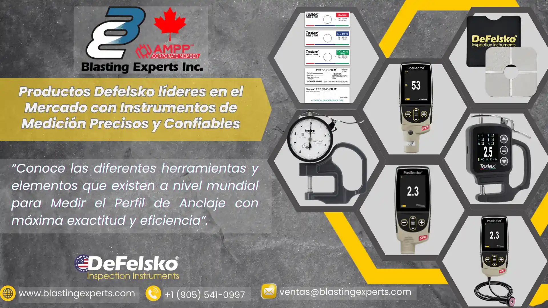 Produtos Defelsko para medir Perfil de Âncora